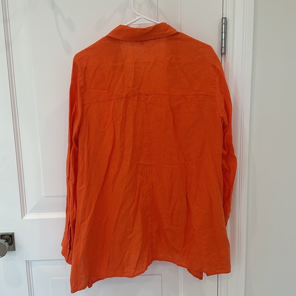 EILEEN FISHER ORANGE BLOUSE - Picture 4 of 4
